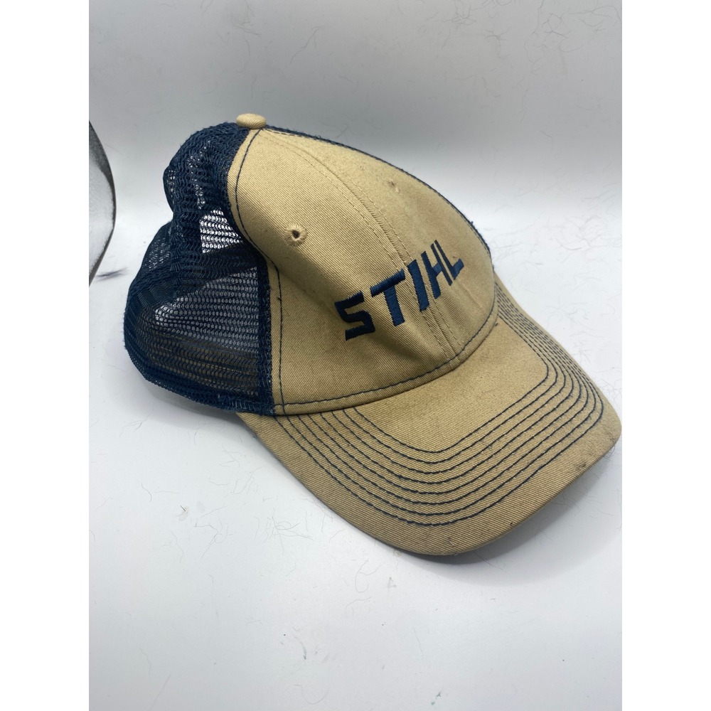 Stihl Trucker Hat Tan Mesh Back‎ Adjustable Logo Cap